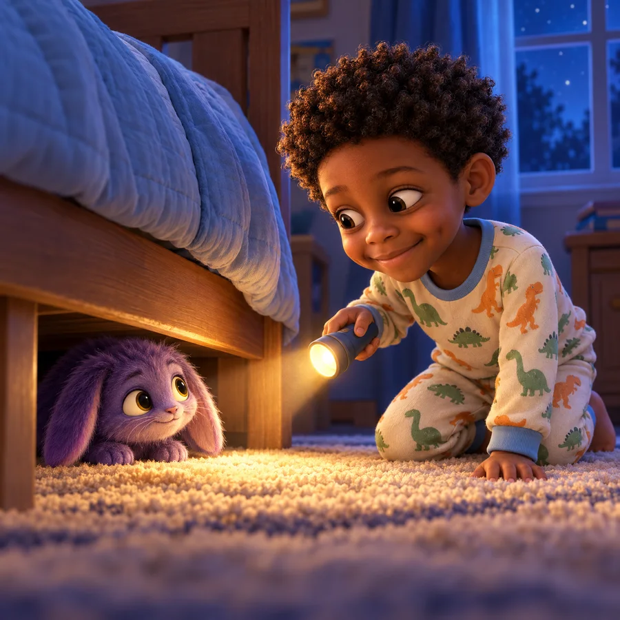 A mesma criança ilustrada no estilo Animação 3D