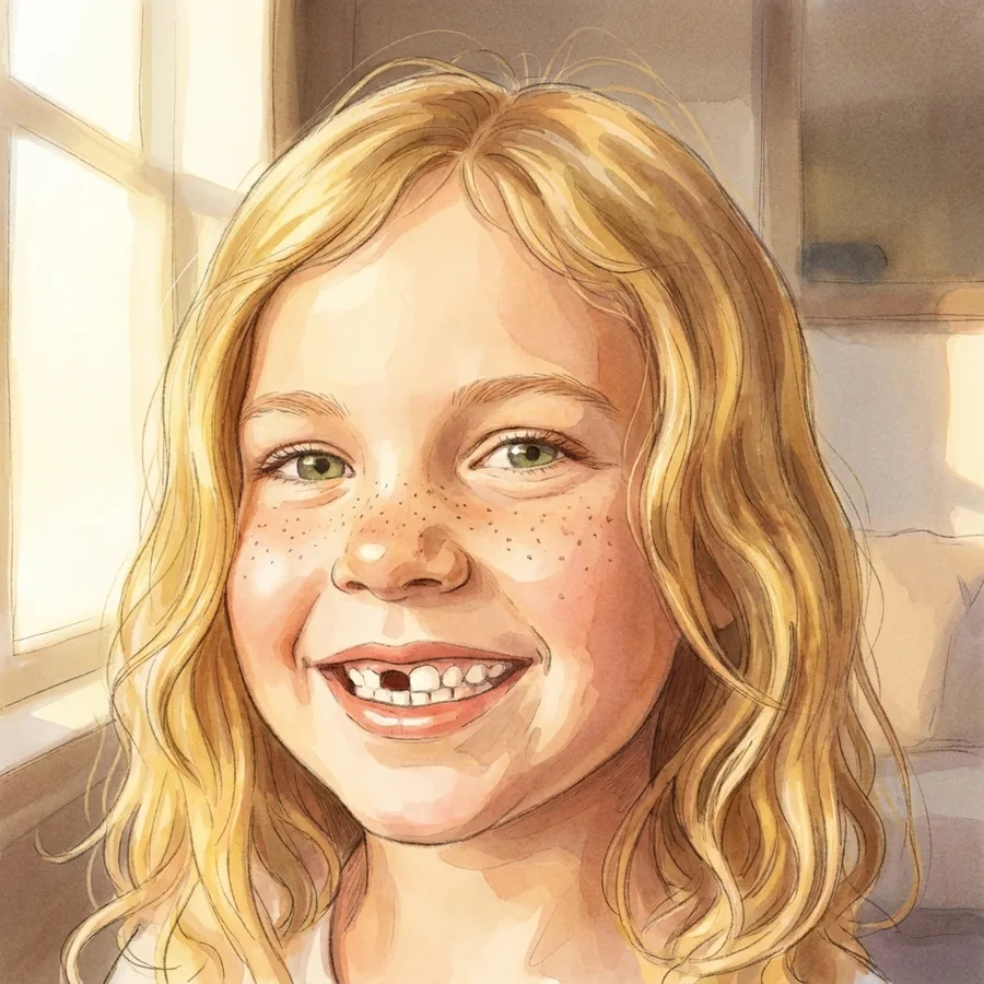 A menina ilustrada em aquarela