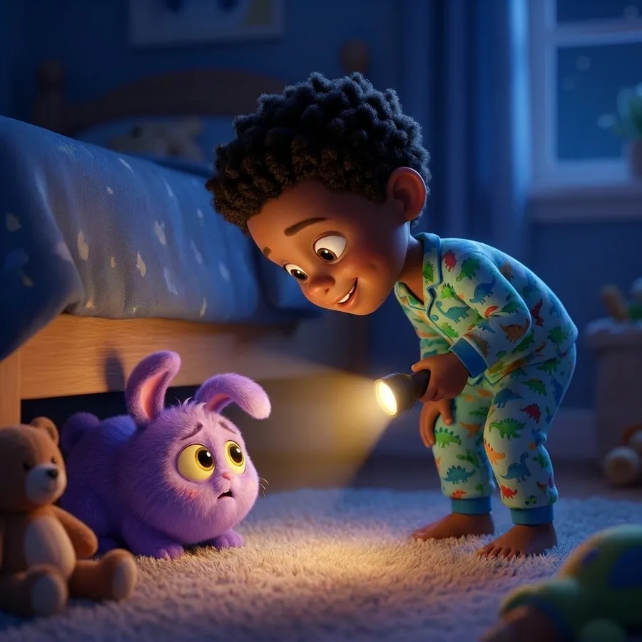 A mesma criança ilustrada no estilo Animação 3D